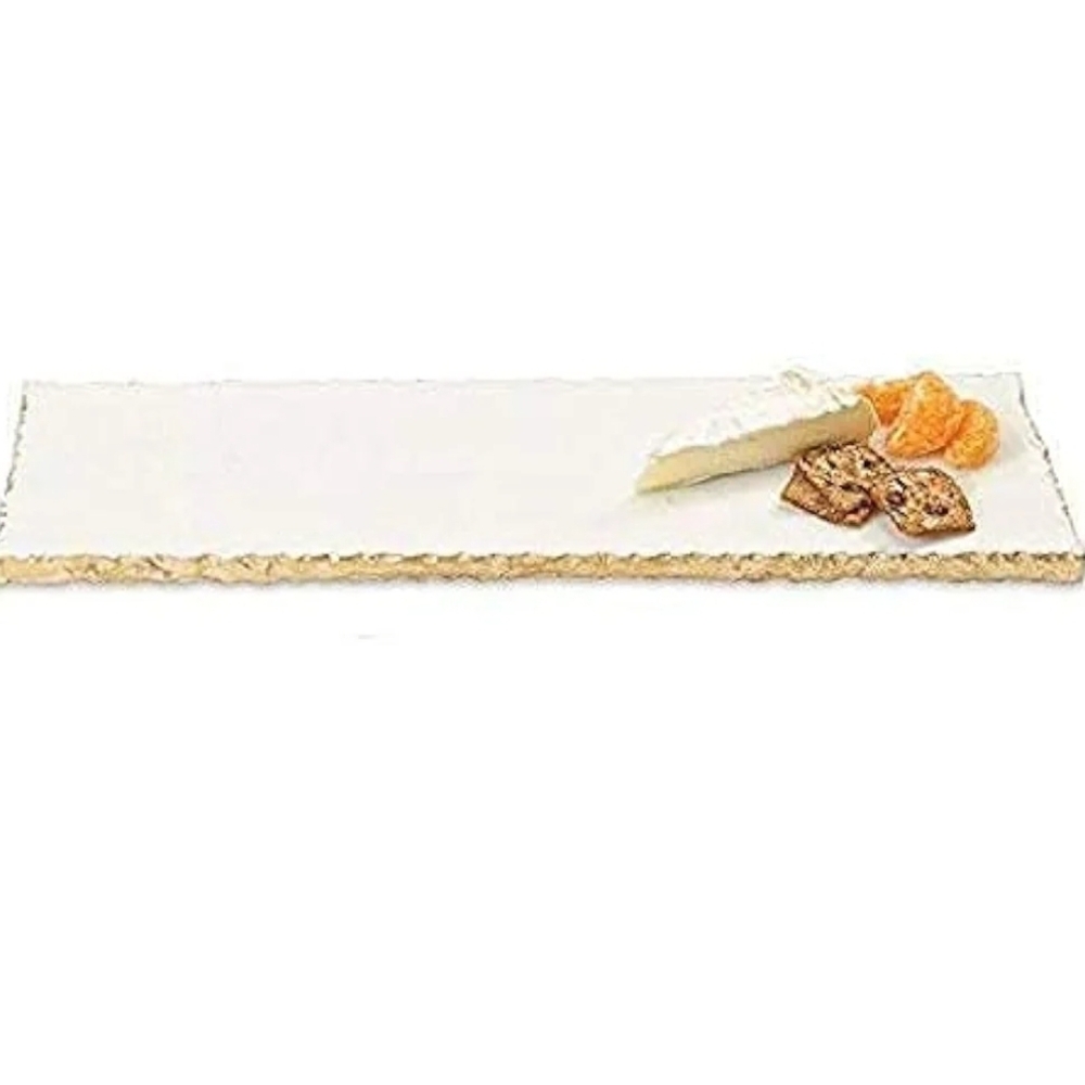 Elegant White Natural Marble and Gold Cheese Board ONLY 1 LEFT!!!